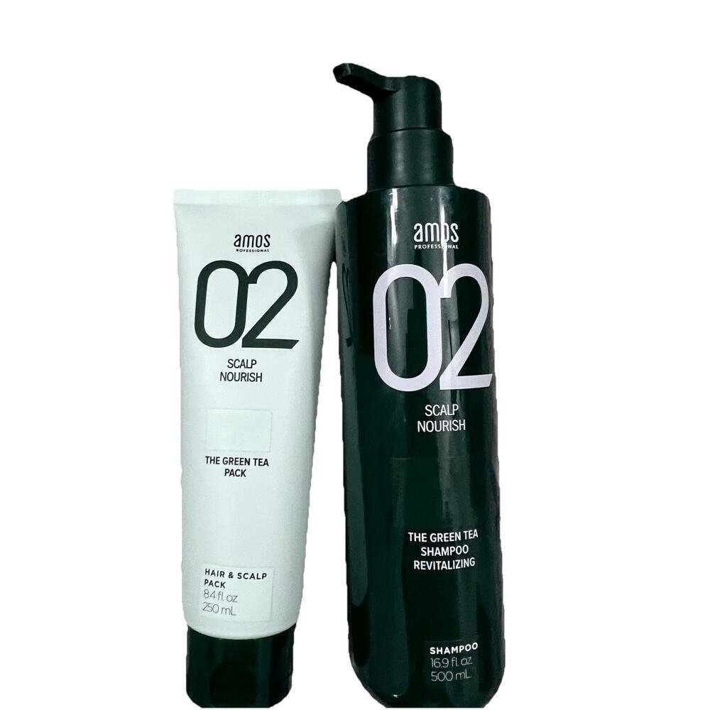 Amos Green Tea Scalp Nourish Shampoo AND Conditioner Hair Loss KOREA COMBO